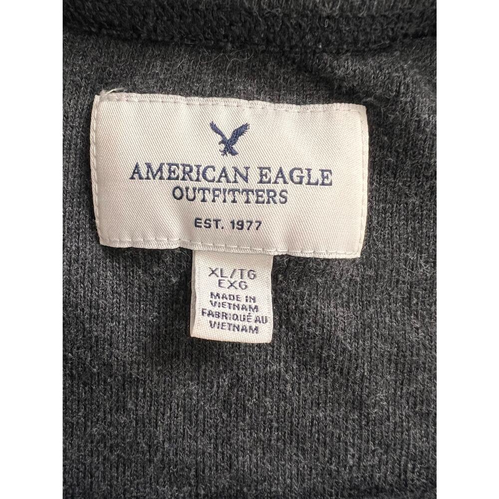 American Eagle Crewneck Sweatshirt Rolled Hem Navy XL Say Yes - Picture 7 of 9
